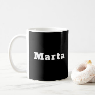 Marta schwarz weiß personalisiert koffiemok
