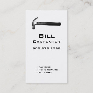 Marteau de blanc de carte de visite d'entrepreneur
