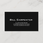 Marteau de carte de visite d'entrepreneur de (Dos)