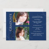 Marteau de graduation en Faire-part bleue (Devant)