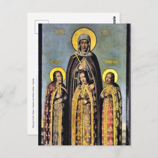 Martelaren Geloof, Hoop, Liefde, Hun moeder, Sophi Briefkaart (Voorkant / Achterkant)