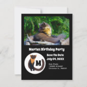 Marten Anniversaire Photo Monogramme Invitation (Devant)