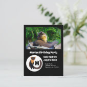 Marten Anniversaire Photo Monogramme Invitation (Debout devant)