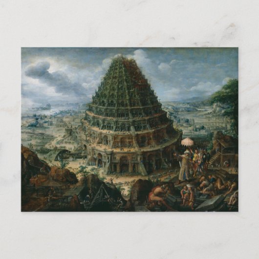 Marten van Valckenborch - De Toren van Babel Briefkaart (Voorkant)