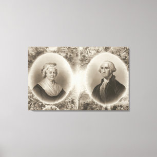 Martha en George Washington 1876 Canvas Afdruk
