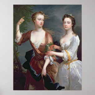 Martha en Teresa Blount, 1716 Poster