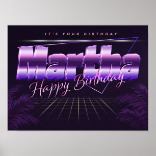 Martha Name Vorname retro Poster Geburtstag