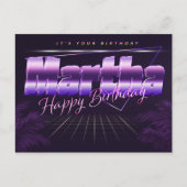 Martha Nom Prénom Anniversaire de la carte postale (Devant)