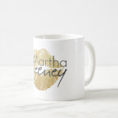Martha Sweeney Gold Lips Coffee Mok (Voorkant rechts)