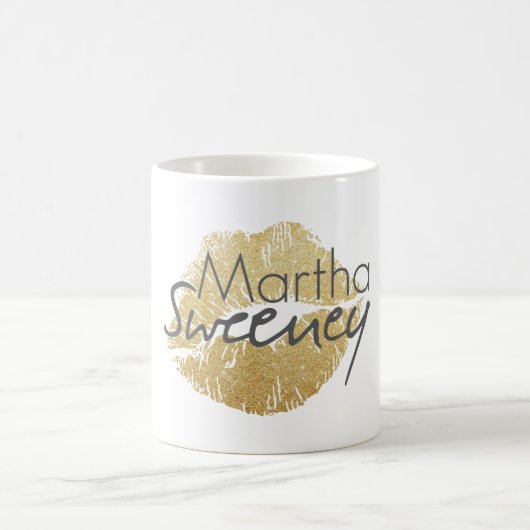 Martha Sweeney Gold Lips Coffee Mok (Center)