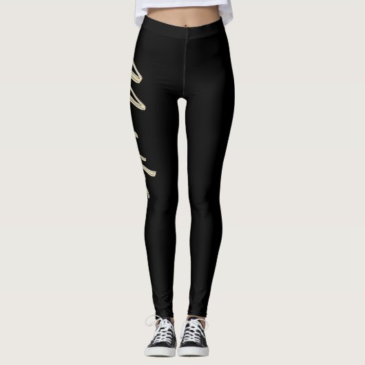 Martha white gold Handwriting Hose Leggings (Voorkant)