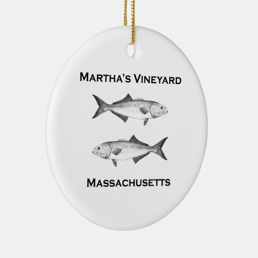 Martha's Vineyard Bluefish Keramisch Ornament (Rechts)
