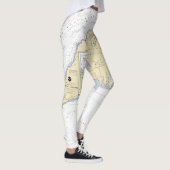 Martha's Vineyard Cape Cod MA Nautische kaart Leggings (Rechts)