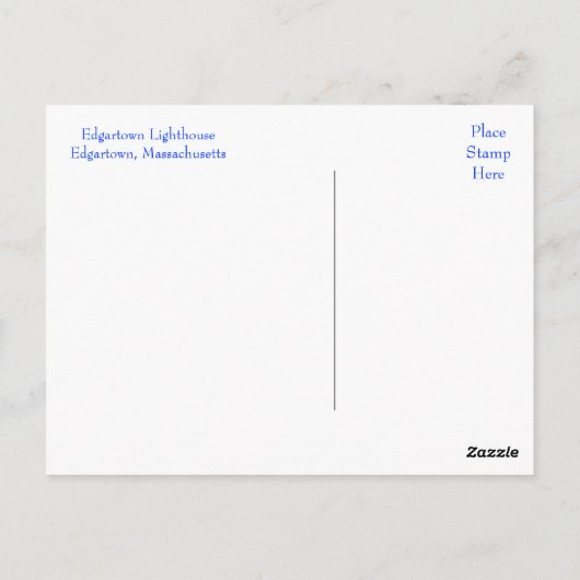Martha's Vineyard Edgartown Lighthouse Post Card Briefkaart (Achterkant)