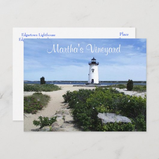 Martha's Vineyard Edgartown Lighthouse Post Card Briefkaart (Voorkant / Achterkant)