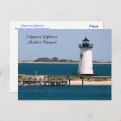 Martha's Vineyard, Edgartown Lighthouse Post Card Briefkaart (Voorkant / Achterkant)