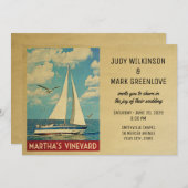 Martha's Vineyard Faire-part de mariage Voilier (Devant / Derrière)