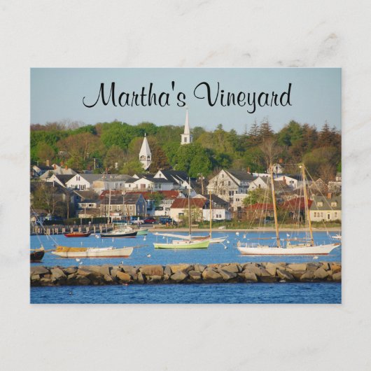 Martha's Vineyard Harbour Cape Cod Mass Post Card Briefkaart (Voorkant)