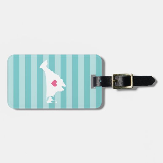 Martha's Vineyard Heart | geboortestad Bagagelabel (Voorkant horizontaal)