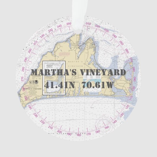 Martha's Vineyard Herdenking Nautisch 2-zijdig Ornament (voorkant)