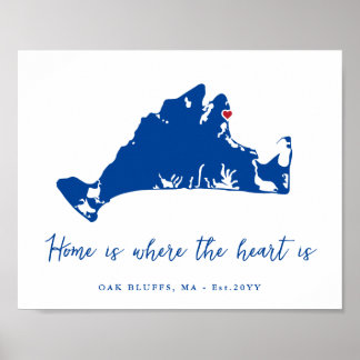 Martha's Vineyard Housewarming Gift Vineyard Haven Poster