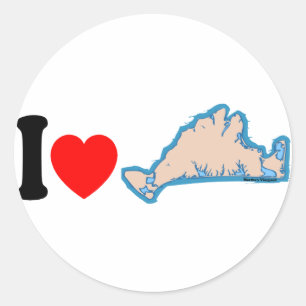 Martha's Vineyard "I Love" Design. Ronde Sticker