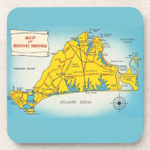 Martha's Vineyard Kaart  Bier Onderzetter