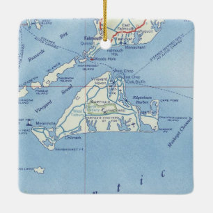Marthas Vineyard  kaart Keramisch Ornament