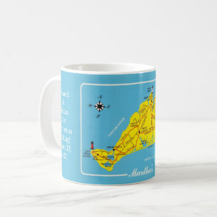 Martha's Vineyard kaart op maatbeker Koffiemok