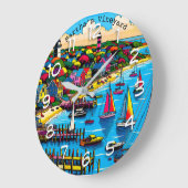 Martha's Vineyard | Kleurrijke Abstracte kunst Grote Klok (Hoek)