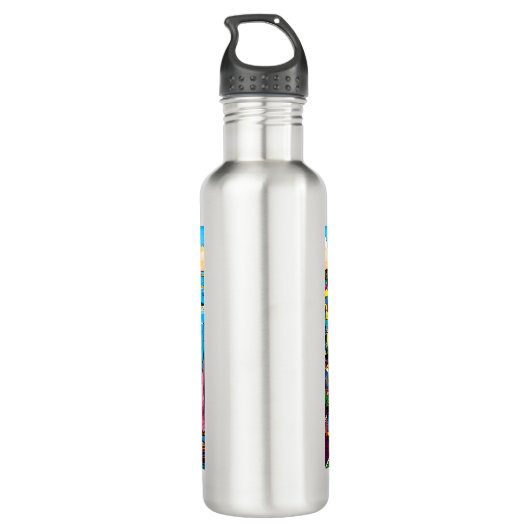 Martha's Vineyard | Kleurrijke Abstracte kunst Waterfles (Achterkant)