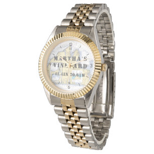 Martha's Vineyard Latitude Longitude Boater Horloge