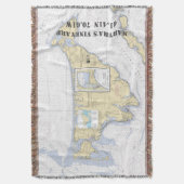 Martha's Vineyard Latitude Longitude Nautical Deken (Voorkant Verticaal)