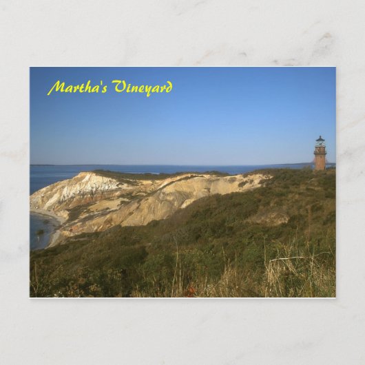 Martha's Vineyard Lighthouse and Clay Cliffs Briefkaart (Voorkant)