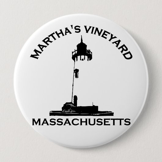 Martha's Vineyard "Lighthouse" Design. Ronde Button 4,0 Cm (Voorkant)