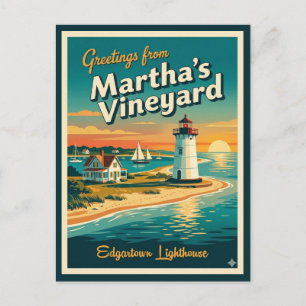 Martha's Vineyard MA, Edgartown-vuurtoren Briefkaart