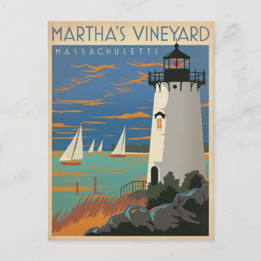 Martha's Vineyard, MA - Lighthouse Briefkaart (Voorkant)