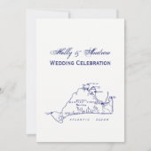 Martha's Vineyard Map #1 Navy Blue Kaart (Voorkant)