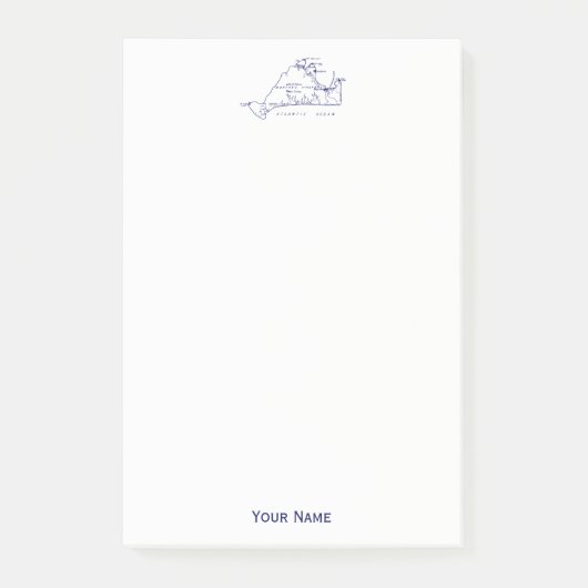 Martha's Vineyard  Map #1 Navy Blue Post-it® Notes (Voorkant)