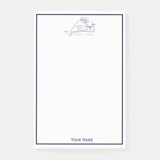 Martha's Vineyard  Map #1 Navy Blue Post-it® Notes (Voorkant)