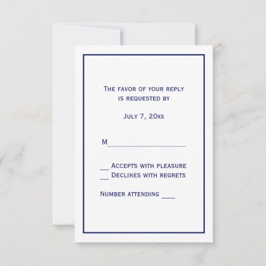 Martha's Vineyard Map #1 Navy Blue RSVP Kaartje (Achterkant)