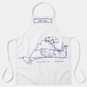 Martha's Vineyard  Map #1 Navy Blue Schort (Voorkant)
