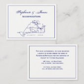 Martha's Vineyard  Map #1 Navy Blue Visitekaartje (Voorkant / Achterkant)
