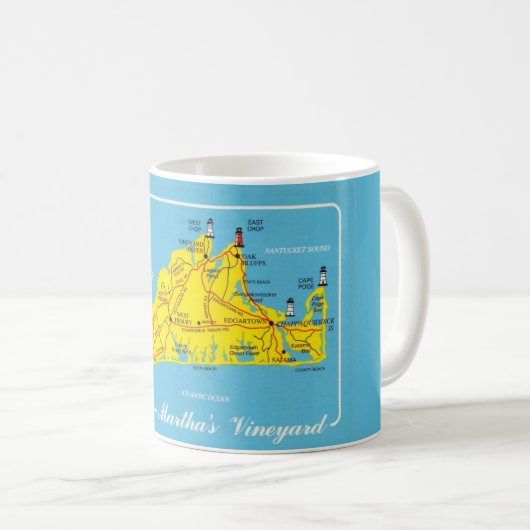 Martha's Vineyard Map Custom Mug (Devant droit)