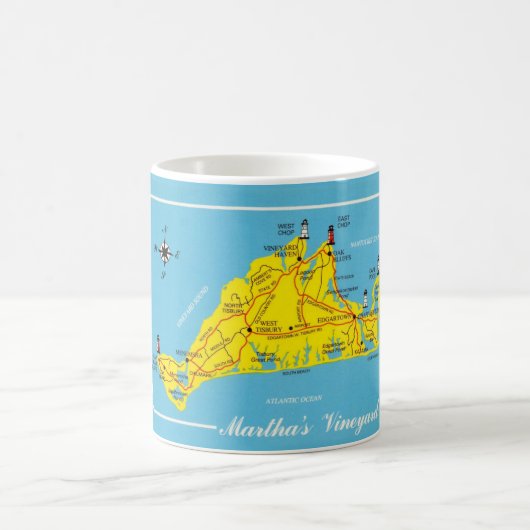 Martha's Vineyard Map Custom Mug (Centre)