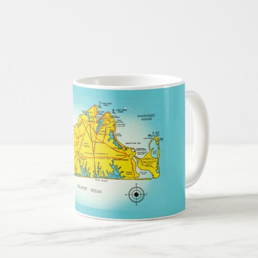 Martha's Vineyard Map Custom Mug (Devant droit)