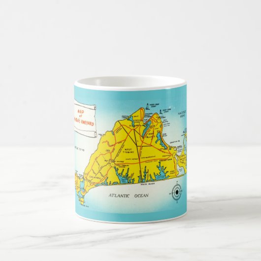Martha's Vineyard Map Custom Mug (Centre)