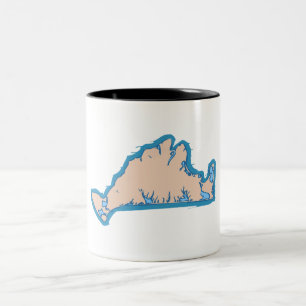 Martha's Vineyard "Map" Design. Tweekleurige Koffiemok