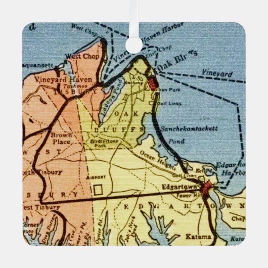 Martha's Vineyard Map Ornament (Voorkant)