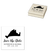 Marthas Vineyard Map Wedding Save the Date Rubberstempel (Gestempeld)